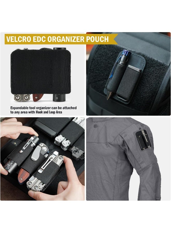 VIPERADE PL6 Tactical Modular Organizer, EDC Elastic Organizer Holder, EDC Insert Pouch Panel Hook Backed Accessories Holder, EDC Organizer Attachment for Backpack, Tactical Vest, EDC Bag - Image 3