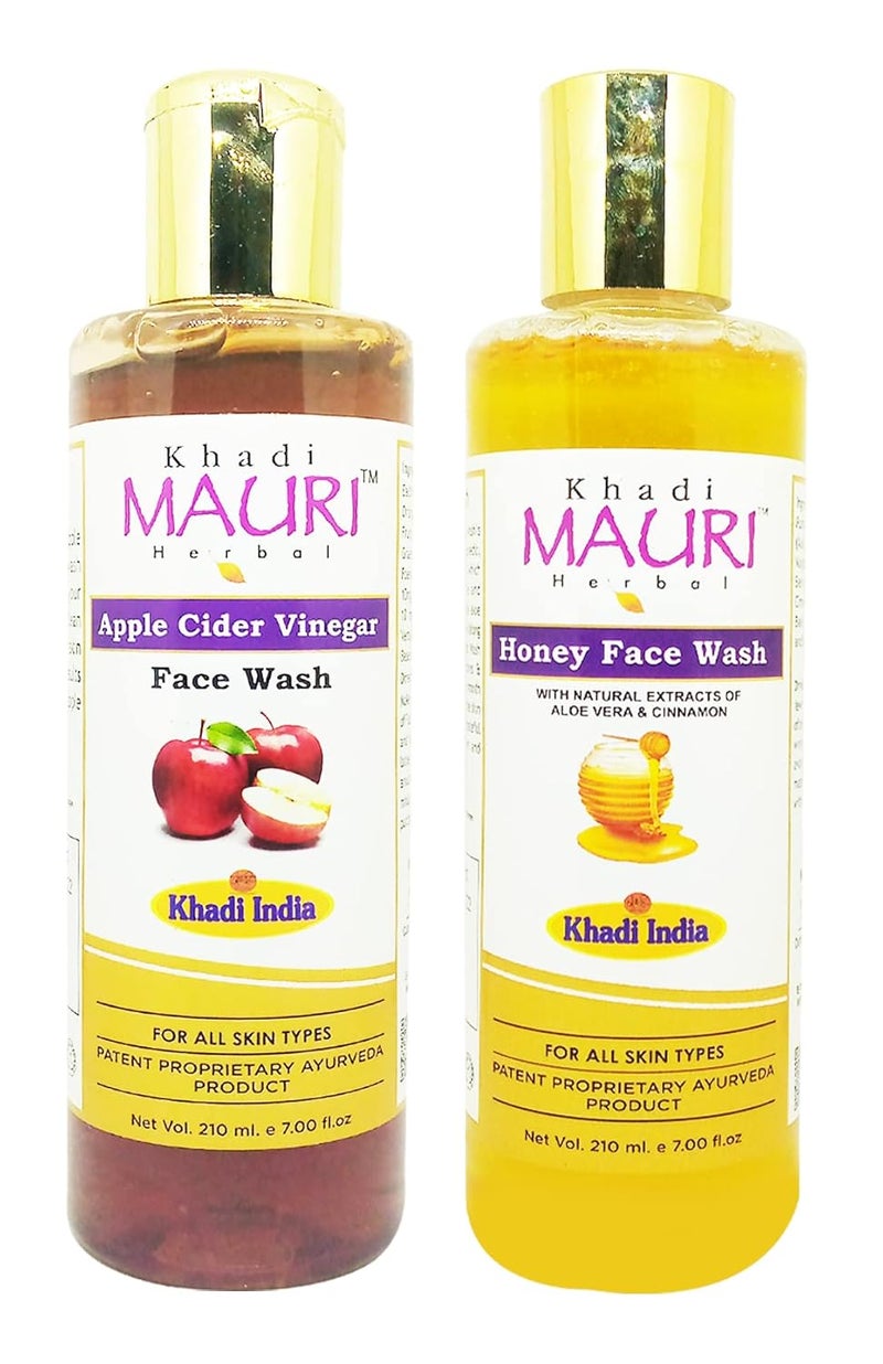 Khadi Mauri Honey Apple Cider Vinegar face wash Pack of 2 420ml - Image 1