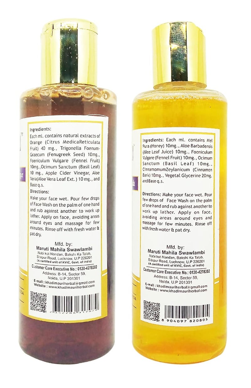 Khadi Mauri Honey Apple Cider Vinegar face wash Pack of 2 420ml - Image 2