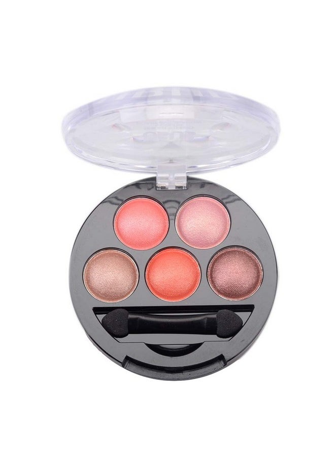 Mallofusa Mallofusa 5 Colors Eye Shadow Palette Powder Metallic Shimmer Eyeshadow Palette (Romantic Pink) 4.7oz  - Image 1