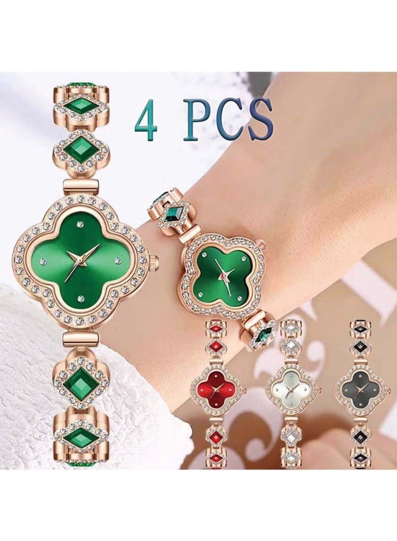 Haoyou 4 Pcs Women Wrist Watches Set,Unique Women Gift,Leisure Versatile Watch - Image 1