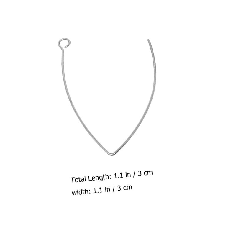 V Shape Ear Hooks For Women 100pcs Jewelry Making Supplies Silver Tone - Image 3