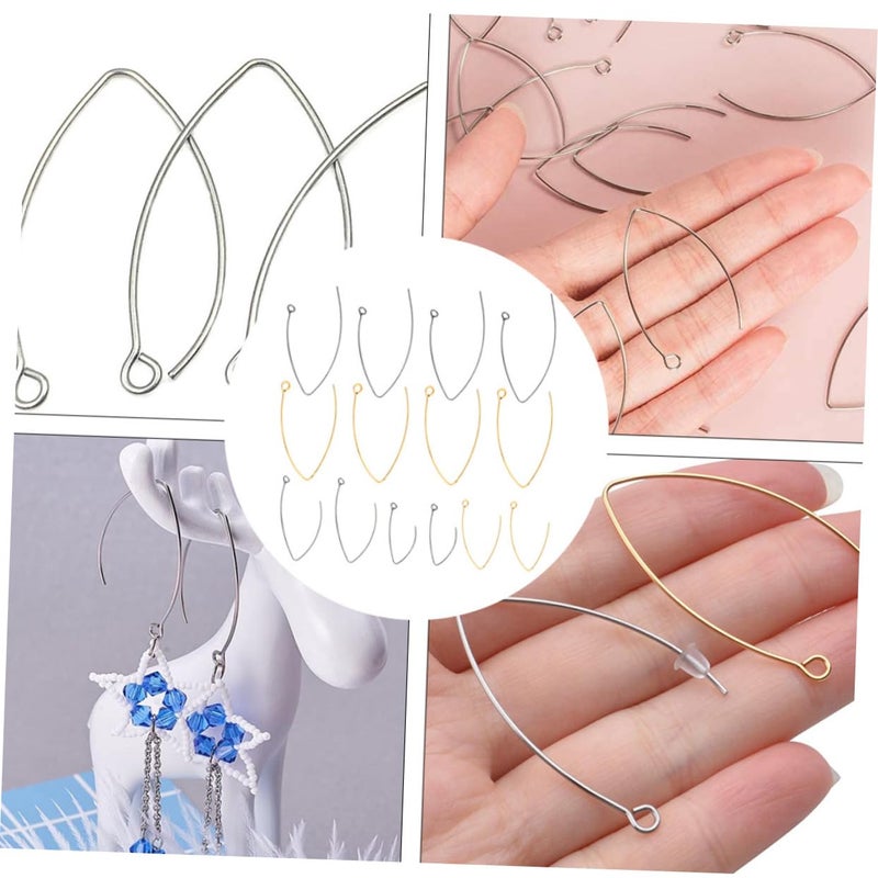 V Shape Ear Hooks For Women 100pcs Jewelry Making Supplies Silver Tone - Image 4