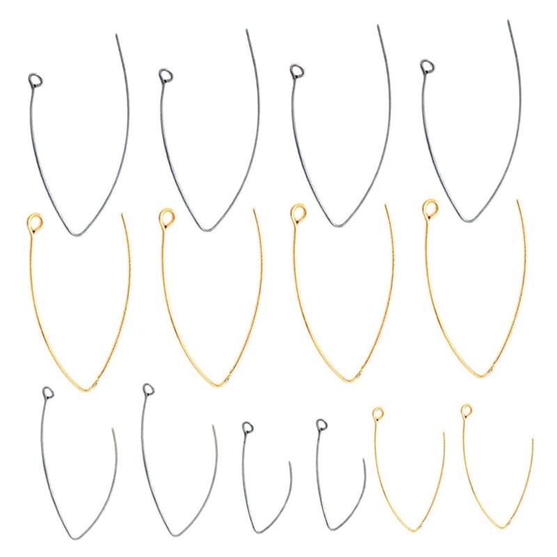 V Shape Ear Hooks For Women 100pcs Jewelry Making Supplies Silver Tone - Image 2