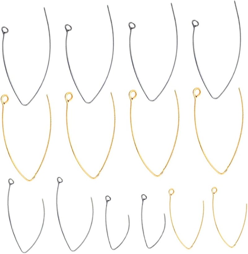 V Shape Ear Hooks For Women 100pcs Jewelry Making Supplies Silver Tone - Image 1