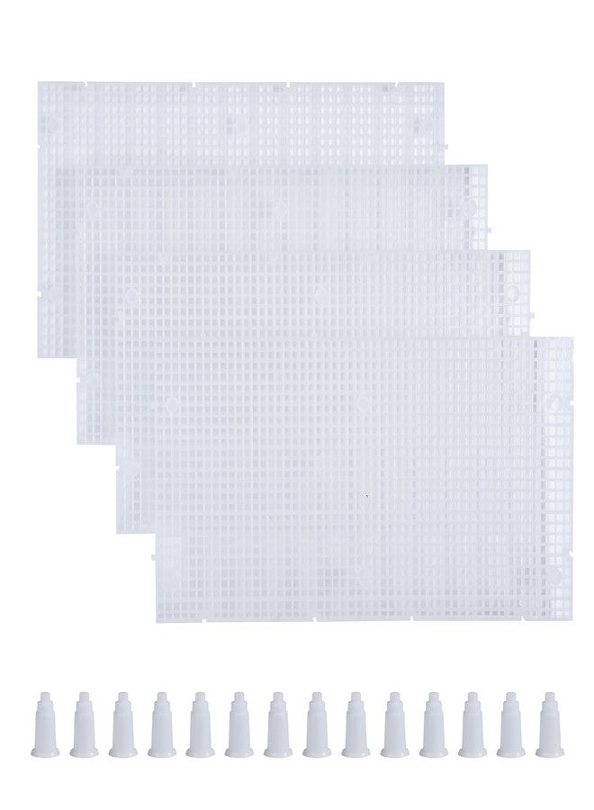 ALEGI Plastic Grid Divider Tray Egg Crate Louvre Aquarium Fish Tank Bottom Isolation with Bracket (4pcs) - Image 1
