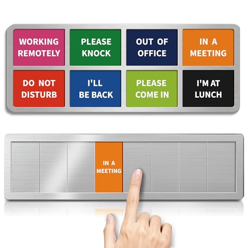 EliteSign Office Door Signs, 8 Options-Do Not Disturb, Out Of Office, In A Meeting, Working Remotely,Please Knock, I'll Be Back, Come In, I'M at Lunch,Privacy Door Signs for Therapist、Offices Occupant、Managers - Image 1