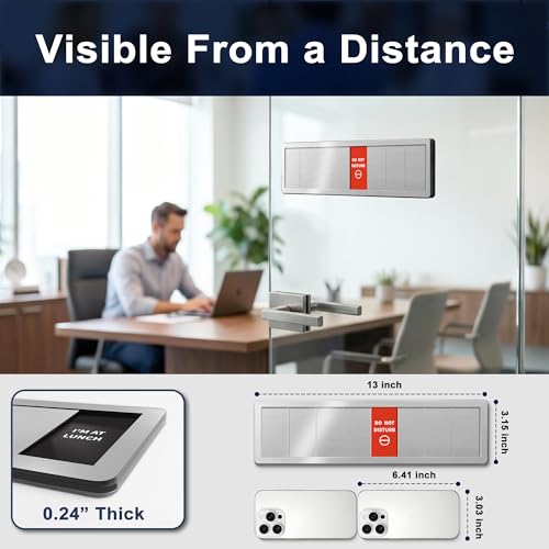 EliteSign Office Door Signs, 8 Options-Do Not Disturb, Out Of Office, In A Meeting, Working Remotely,Please Knock, I'll Be Back, Come In, I'M at Lunch,Privacy Door Signs for Therapist、Offices Occupant、Managers - Image 2