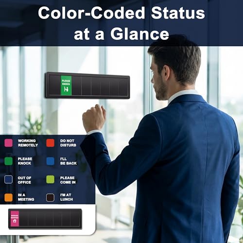 EliteSign Office Door Signs, 8 Options-Do Not Disturb, Out Of Office, In A Meeting, Working Remotely,Please Knock, I'll Be Back, Come In, I'M at Lunch,Privacy Door Signs for Therapist、Offices Occupant、Managers - Image 3