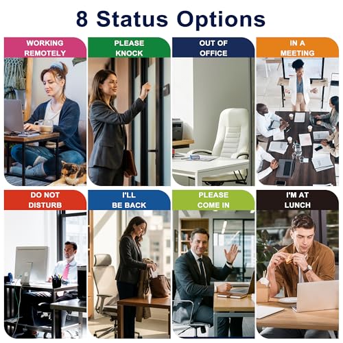 EliteSign Office Door Signs, 8 Options-Do Not Disturb, Out Of Office, In A Meeting, Working Remotely,Please Knock, I'll Be Back, Come In, I'M at Lunch,Privacy Door Signs for Therapist、Offices Occupant、Managers - Image 5