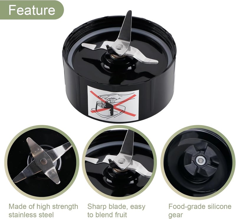 Equust 2-pack Cross Blade Blender Replacement Parts Work with Magic Bullet 250w Blenders Model MB1001 Series, Black - Image 2