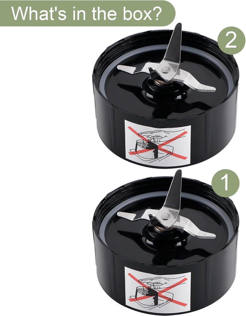 Equust 2-pack Cross Blade Blender Replacement Parts Work with Magic Bullet 250w Blenders Model MB1001 Series, Black - Image 3