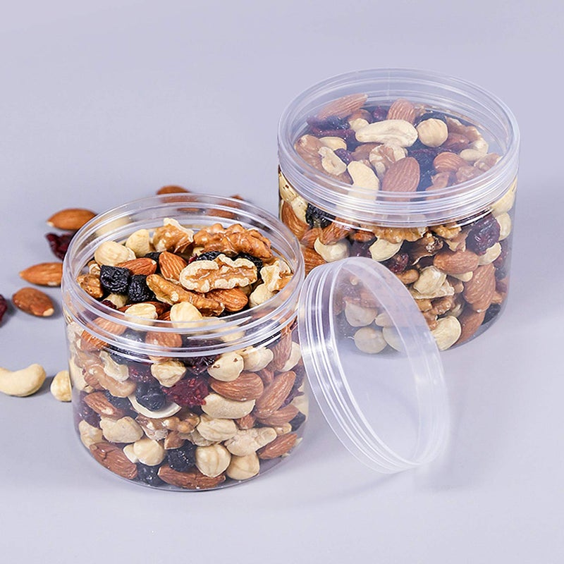 Rocutus 12oz Clear Plastic Storage Jars Containers,8 Pack Refillable Wide-Mouth Plastic Slime Containers for Beauty Products,Kitchen & Household Storage - BPA Free (12 OZ) - Image 5