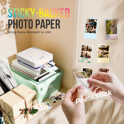 Nelko 52.3x90mm Premium Sticky Back Photo Paper, 100-Pack Genuine PP01 & PP03 Pocket Printer Paper, Water Resistant Photo Paper, Compatible with Nelko Photo Printer Series, Easy to Peel, White - Image 3
