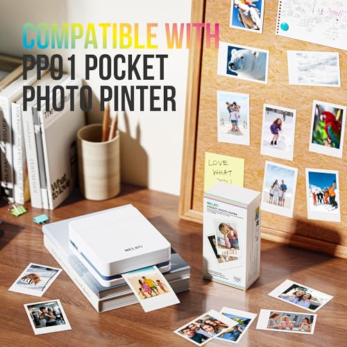 Nelko 52.3x90mm Premium Sticky Back Photo Paper, 100-Pack Genuine PP01 & PP03 Pocket Printer Paper, Water Resistant Photo Paper, Compatible with Nelko Photo Printer Series, Easy to Peel, White - Image 2