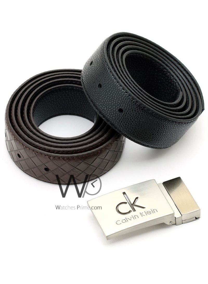 CALVIN KLEIN JEANS PLUS Calvin Klein For Men Black And Brown Leather Belt Box  - Image 2