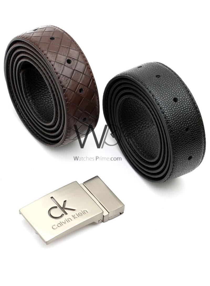 CALVIN KLEIN JEANS PLUS Calvin Klein For Men Black And Brown Leather Belt Box  - Image 3