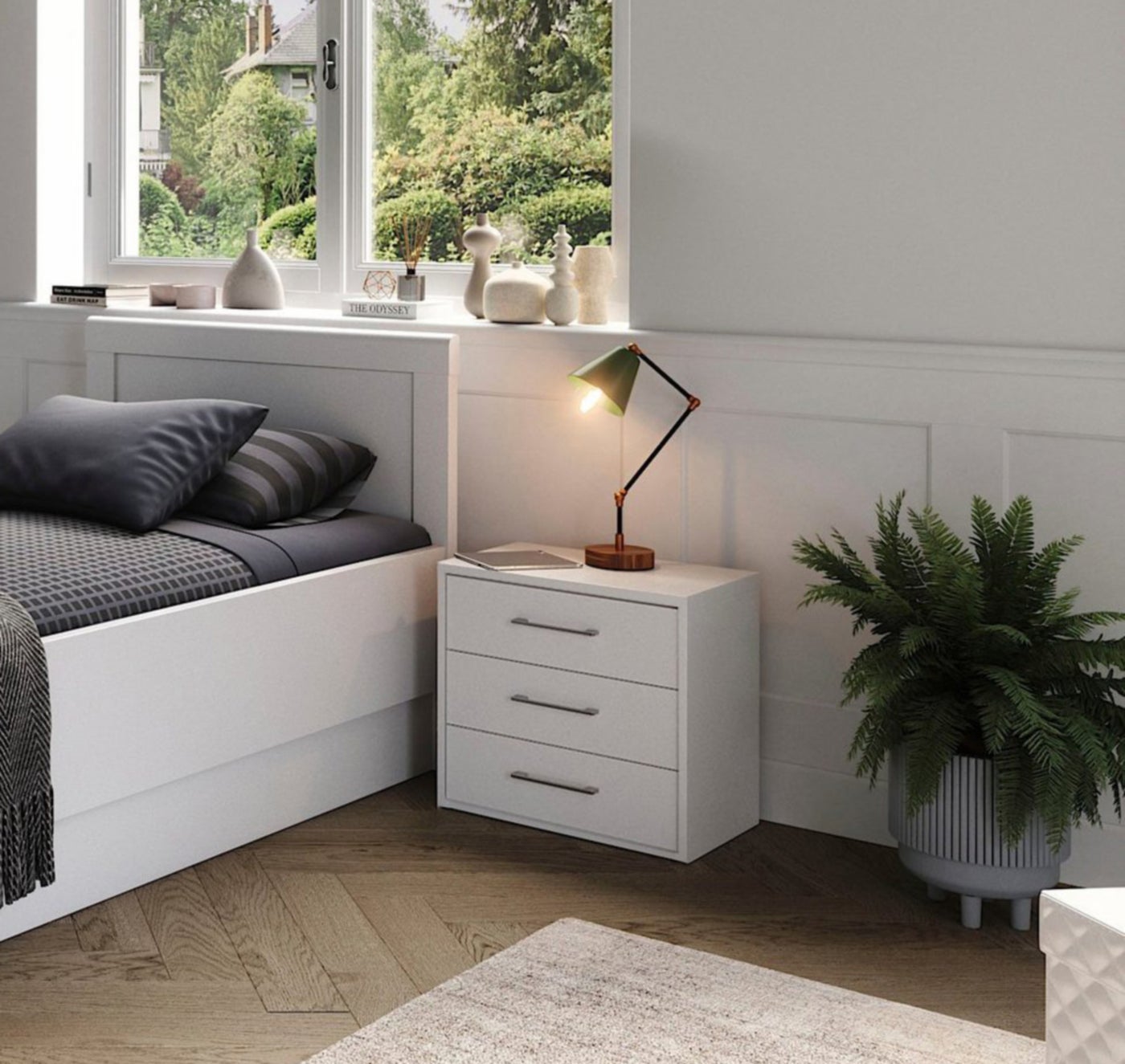 Modern MDF nightstand - Height 65 cm - Width 60 cm - Depth 36 cm, from Furniture Store.