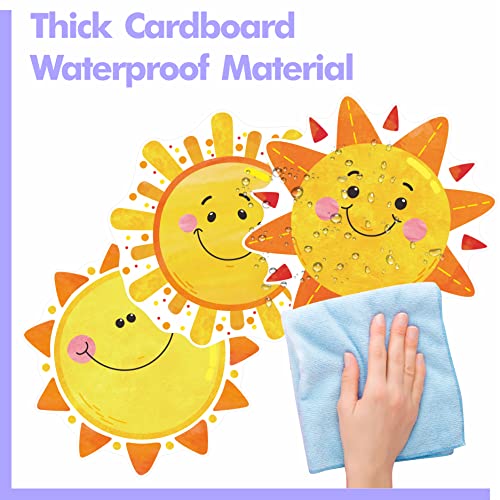 Gethelud 60 PCS Sun Cutouts, 10 Designs Bulletin Board Decoration Sun Cut-Outs DIY Crafts Project Spring Summer Sunshine Party Supplies - Image 4