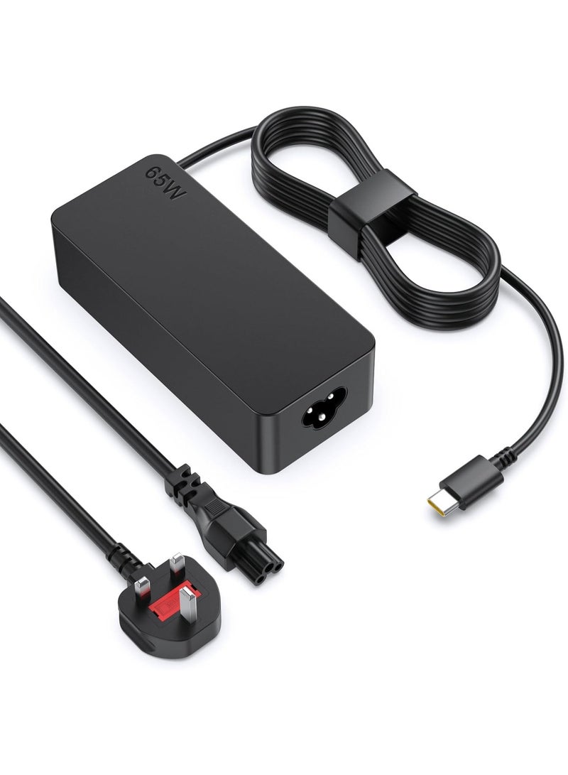 Zexen 65W USB C Laptop Charger, Type C Chromebook Charge, for Lenovo ThinkPad T14 E14 T16 T480 T580 X1 Carbon Chromebook Yoga ADLX65YDC2A, Compatible with Lenovo, HP, Dell, Acer, Asus - Image 1