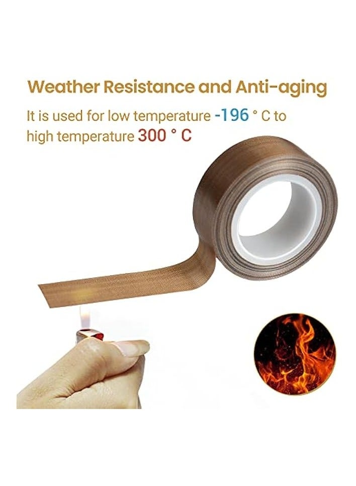 erorex Tape, Heat Resistant PTFE Adhesive Tape for Vacuum Sealer Machine(2-inch x 33 Feet)-Suitable for Hand or Impulse Sealer - Image 3