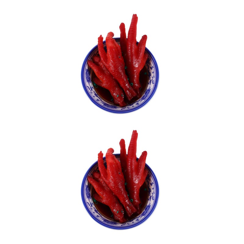 2pcs Artificial Food Model Realistic Roasted Chicken Feet For Hotel Food Display Lifelike Fake Meat For Photography Props For Restaurant Showcase And Kitchen Decor - Image 1