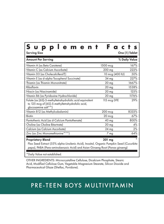 MICHAEL'S Health Naturopathic Programs Pre-Teen Boys Daily Multivitamin - 60 Vegetarian Tablets - with Male Herbal Blend - Kosher - 60 Servings - Image 2