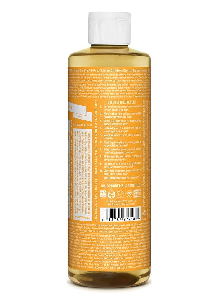 Dr. Bronner's Pure-Castile Liquid Soap (Citrus, 16 ounce) - Made with Organic Oils, 18-in-1 Uses: Face, Body, Hair, Laundry, Pets and Dishes, Concentrated, Vegan, Non-GMO - Image 2