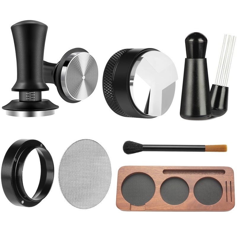 Espresso Coffee Tool Set with Tamper, Distributor, Dosing Funnel and Brush - Image 1