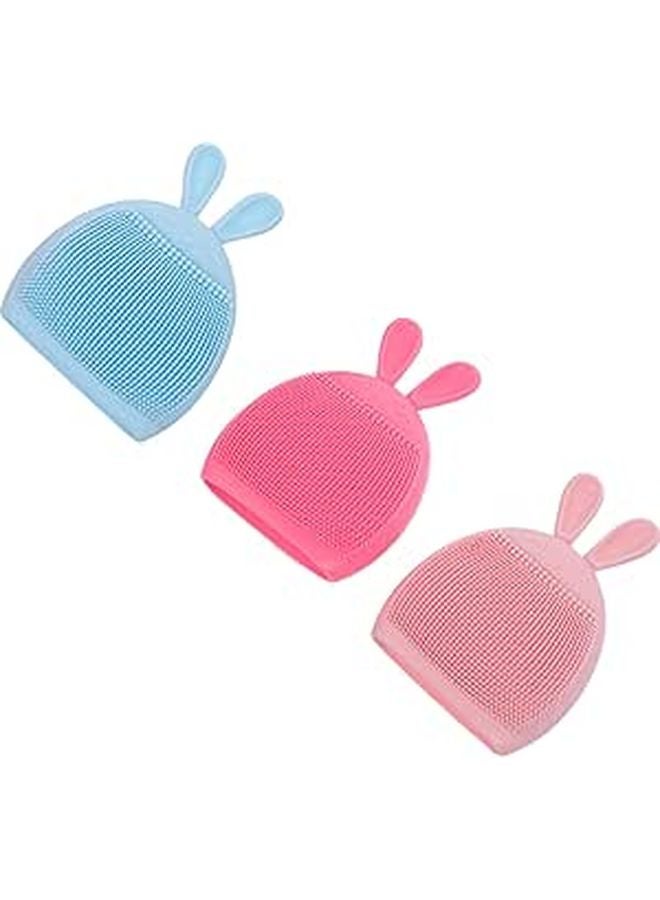 Soft Rabbit Design Silicone Shower Brush Set 3PCS For Gentle Cleansing Exfoliating - Image 1