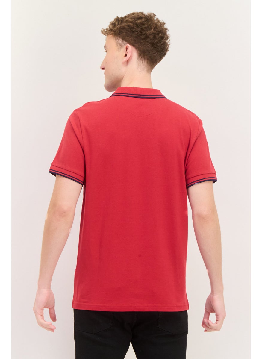Bewley & Ritch - Men Regular Fit Brand Logo Short Sleeves Polo, Red - Image 1