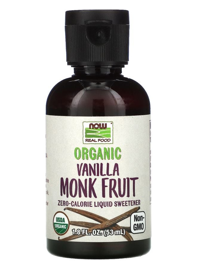 now Real Food Organic Monk Fruit Liquid Sweetener Vanilla 1.8 fl oz (53 ml)