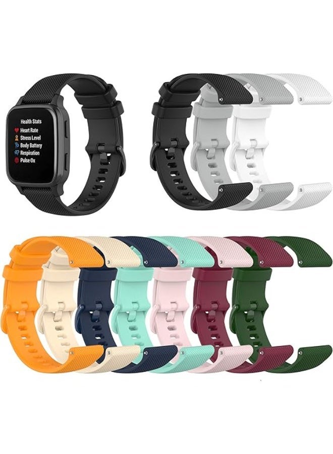 حزام الساعة الناعمة الملونة من السيليكون متوافقة مع Garmin Venu Sq Watch استبدال حزام الساعة سريعة الإفراج حزام الرياضة متوافقة مع Garmin Venu Sq Smartwatch (TenColors) - Image 2