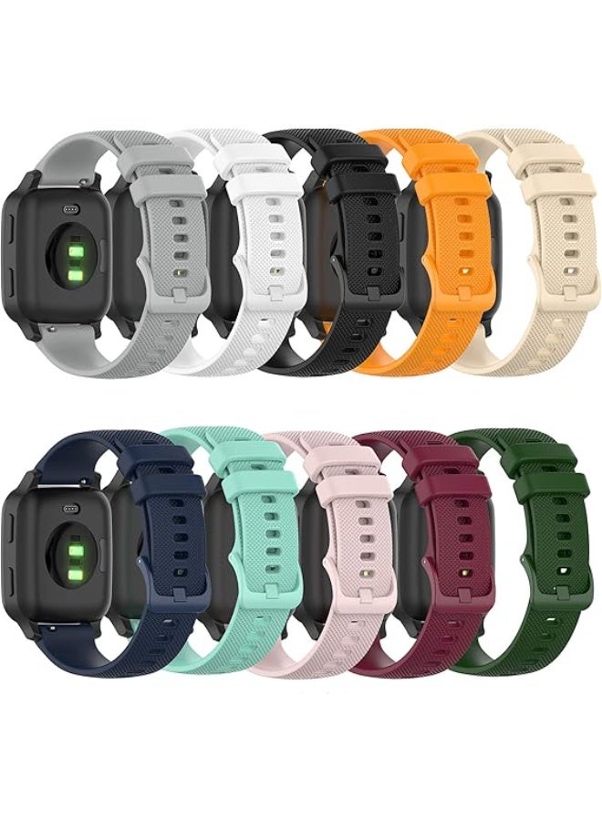 حزام الساعة الناعمة الملونة من السيليكون متوافقة مع Garmin Venu Sq Watch استبدال حزام الساعة سريعة الإفراج حزام الرياضة متوافقة مع Garmin Venu Sq Smartwatch (TenColors) - Image 1