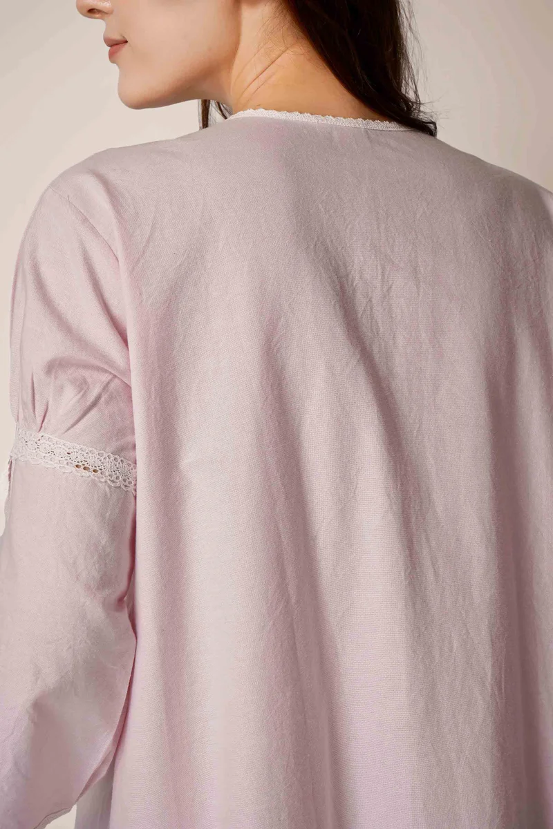 افتر دارك قميص نوم جوزفين أكسفورد شامبراي مطرز