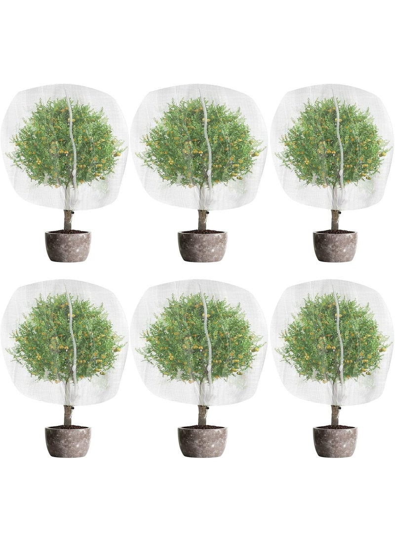 Riakrum 6 Pack 82 x 65 Feet Insect Bird Barrier Netting Mesh with Drawstring Bug Netting for Plant Garden Bug Cover Bags for Protecting Plant Fruits Citrus Flower from Insect Bird  - Image 1