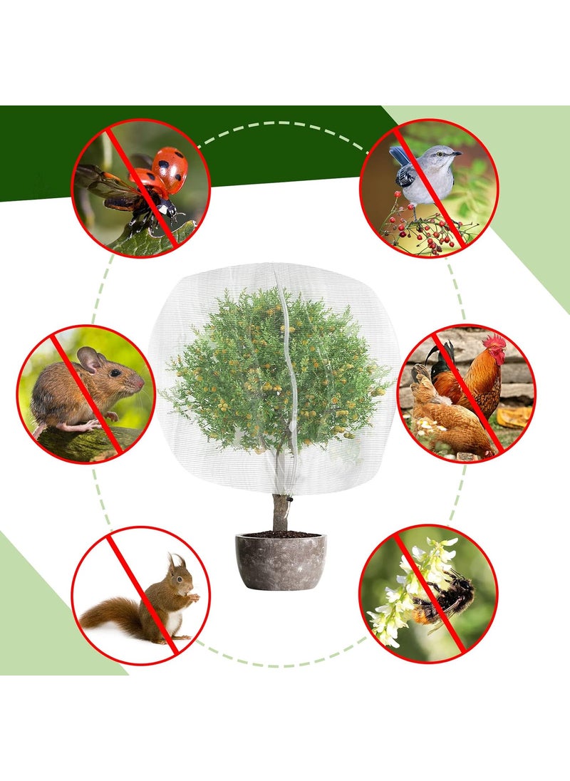 Riakrum 6 Pack 82 x 65 Feet Insect Bird Barrier Netting Mesh with Drawstring Bug Netting for Plant Garden Bug Cover Bags for Protecting Plant Fruits Citrus Flower from Insect Bird  - Image 5