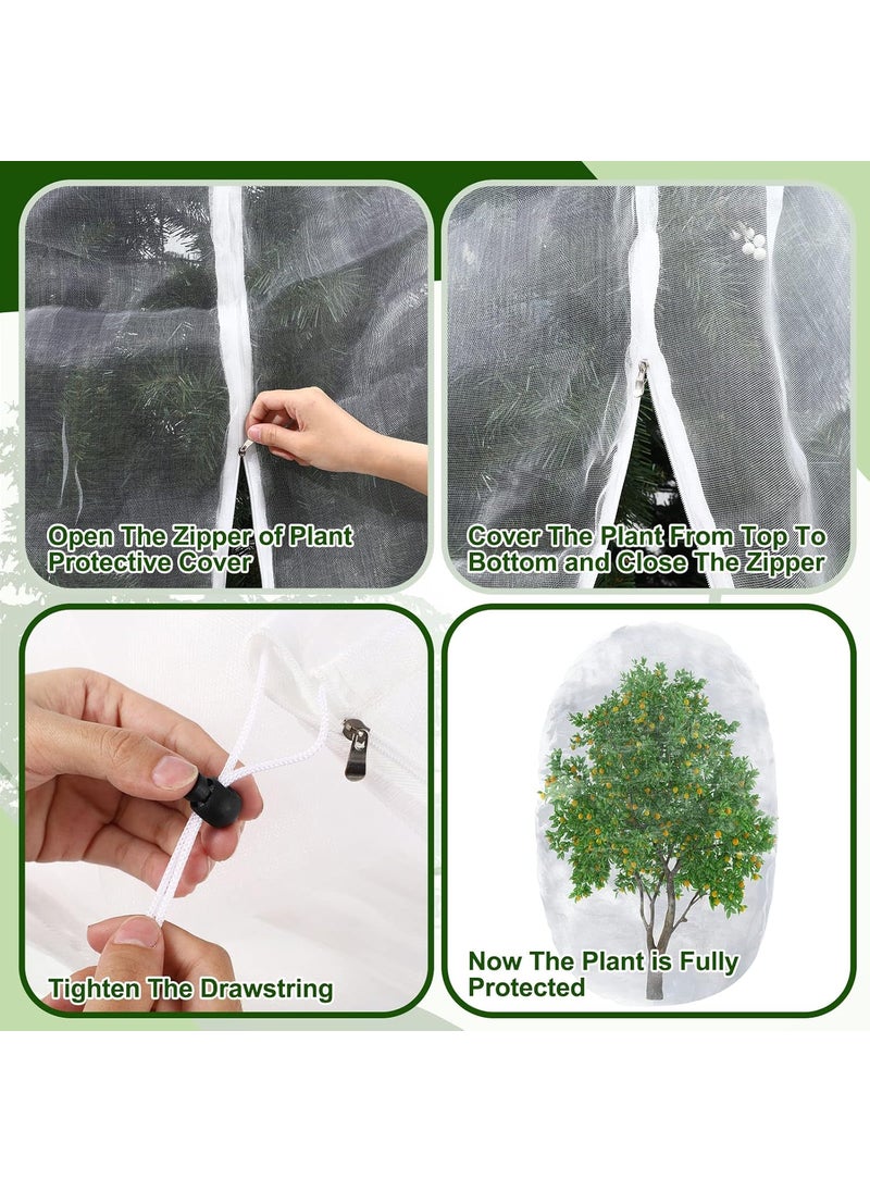 Riakrum 6 Pack 82 x 65 Feet Insect Bird Barrier Netting Mesh with Drawstring Bug Netting for Plant Garden Bug Cover Bags for Protecting Plant Fruits Citrus Flower from Insect Bird  - Image 3