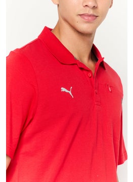 Puma x Scuderia Ferrari Men Sportswear Fit Short Sleeves Outdoor Polo Shirt, Red  - Image 3