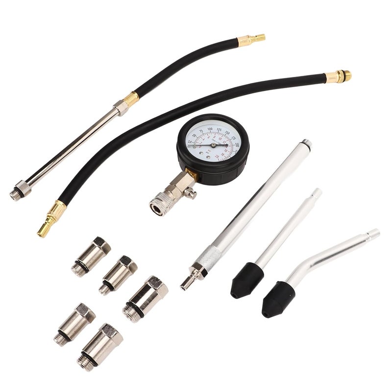 ZJchao 17 قطعة مجموعة اختبار ضغط السيارات 0-300 PSI مقياس رقمي أداة تشخيص المحرك - Image 4