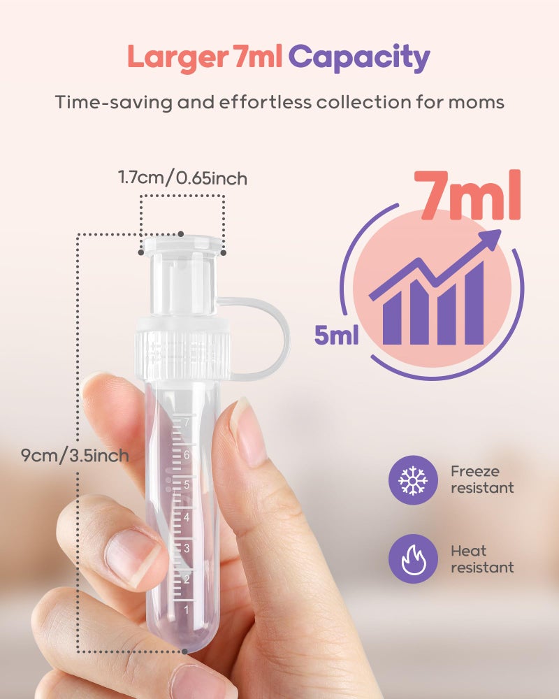 Nuliie Colostrum Collector Kit 7ml/12pcs, Leakproof, Reusable Breast Milk Collector, Heat & Freezer Resistant, BPA-Free, With Cotton Cloth Wipe, Storage Case, Cleaning Brush -Ready-to-Use for Newborns - Image 2