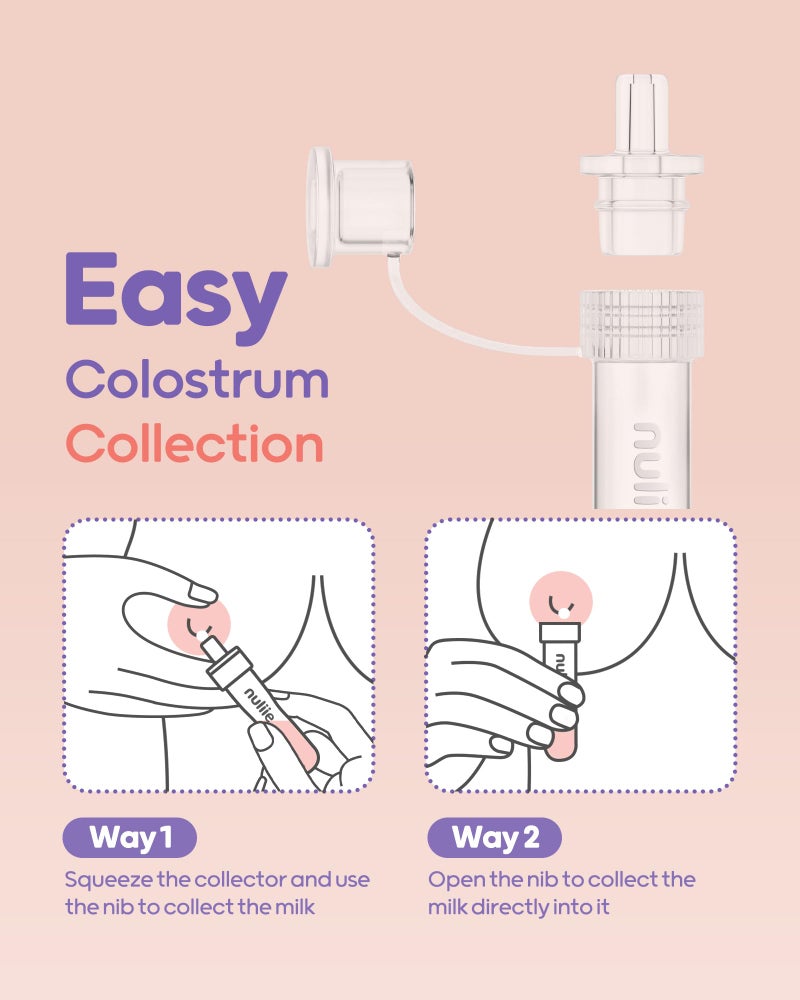 Nuliie Colostrum Collector Kit 7ml/12pcs, Leakproof, Reusable Breast Milk Collector, Heat & Freezer Resistant, BPA-Free, With Cotton Cloth Wipe, Storage Case, Cleaning Brush -Ready-to-Use for Newborns - Image 4