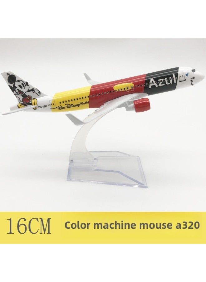 16cm Alloy Aircraft Model Mouse Aviation Airbus 320 Home Ornaments Car Ornaments Network Good Sale-Color:Dark Violet  - Image 1
