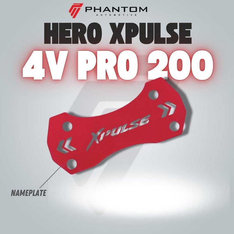 Phantom Hero X-Pulse Name Plate – Durable & Stylish Motorcycle Badge OEM Fit for X-Pulse 200/4V | Easy Installation (Red) - Image 2