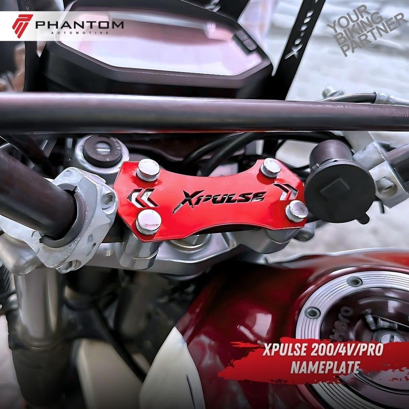 Phantom Hero X-Pulse Name Plate – Durable & Stylish Motorcycle Badge OEM Fit for X-Pulse 200/4V | Easy Installation (Red) - Image 4