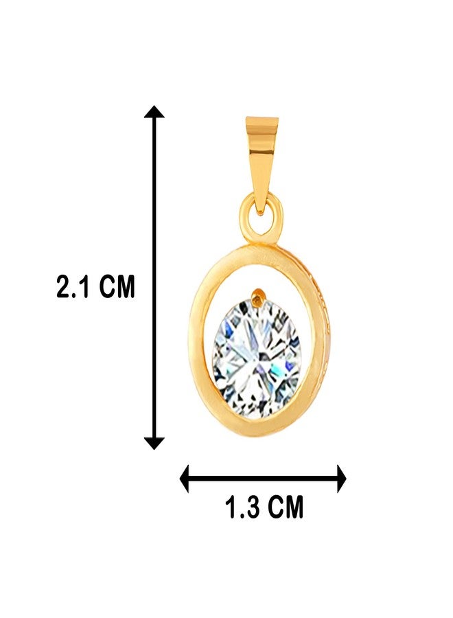 JFL - Jewellery for Less Western Fashion Gold Plated Cubic Zircon Center Solitaire Pendant with Chain for Women and Girls.,Valentine - Image 5