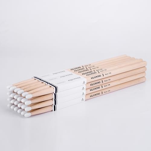 AQJUNONG Drum Sticks, 7A Drumsticks Nylon Tip Set for Acoustic Drums or Electronic Drums, Maple Drum Sticks 7A for Drummers and Beginners (12 Pair) - Image 1