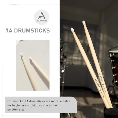 AQJUNONG Drum Sticks, 7A Drumsticks Nylon Tip Set for Acoustic Drums or Electronic Drums, Maple Drum Sticks 7A for Drummers and Beginners (12 Pair) - Image 5