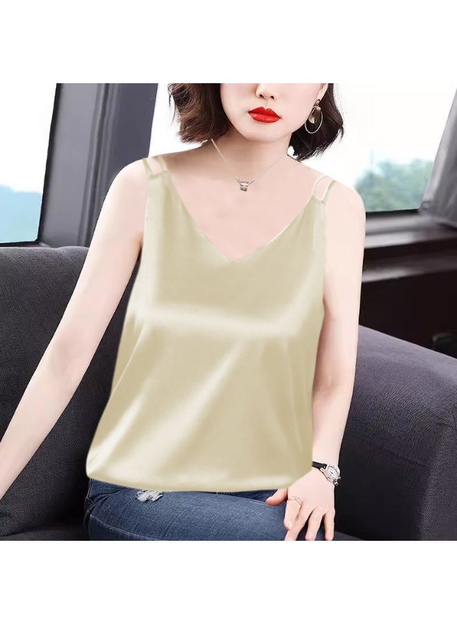 KUYING New Fashion Versatile V-neck Small Strap Tank Top - Image 1