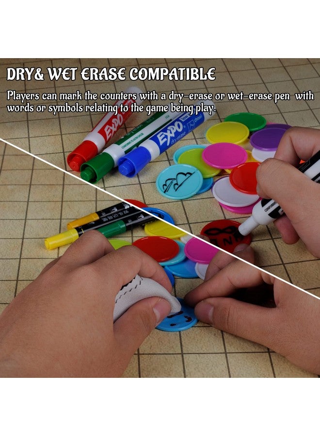 CZYY DND Wet & Dry Erase Tokens Set of 100 Colorful Blank Counters - 1.5" Customizable & Reusable Game Discs for Dungeons & Dragons, MTG, Bingo Clips and Any Tabletop RPGs - Image 3